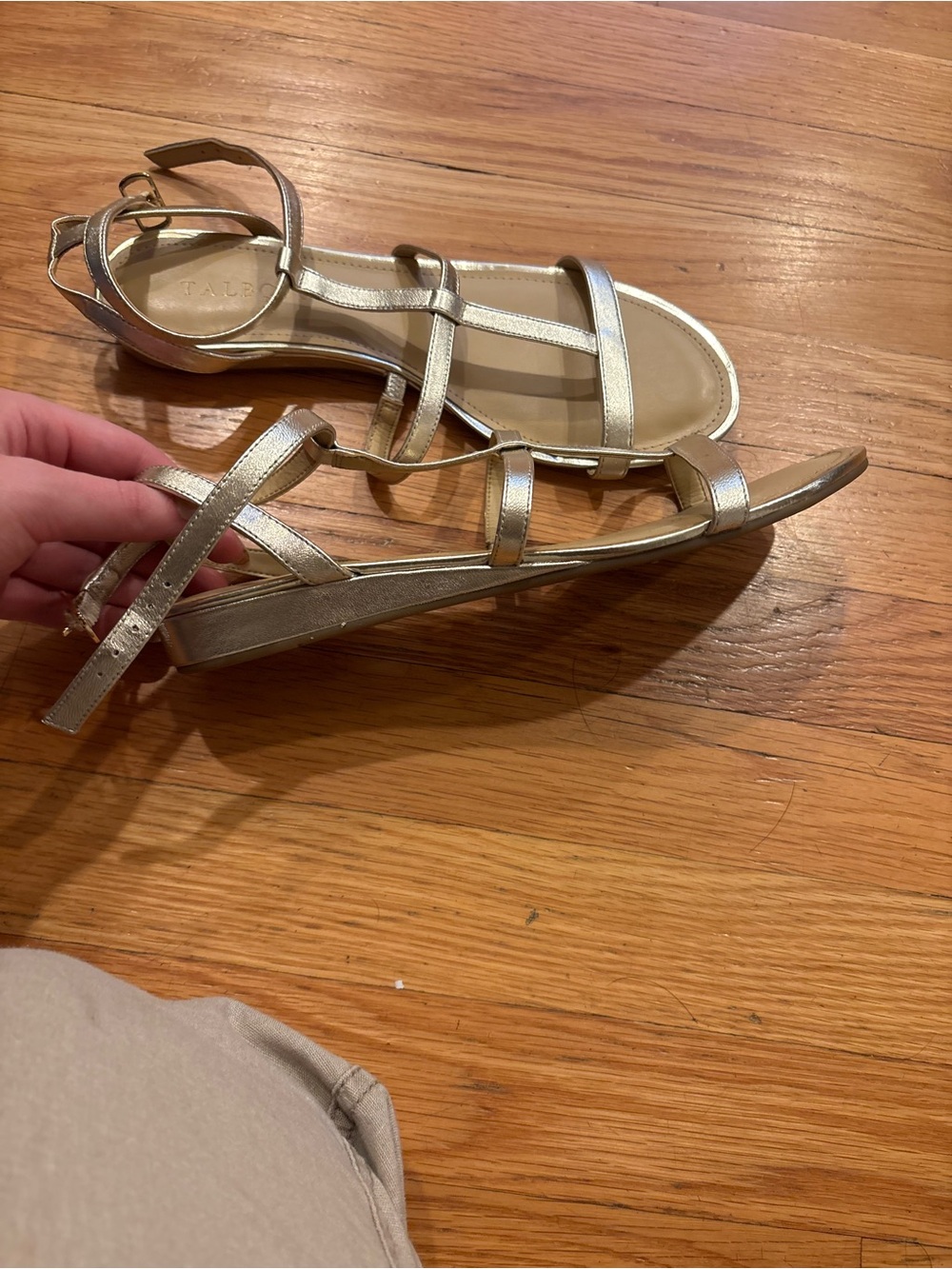 Talbots Metallic Wedge Gladiator Sandals SZ 9.5 - Picture 5 of 5